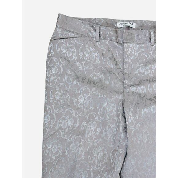 Coldwater Creek Womens 8 Embossed Paisley Pants Natural Fit Textured - Picture 2 of 8
